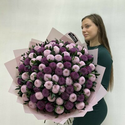 Сногсшибательный букет  хризантем мамокко