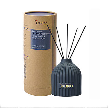 Диффузор ароматический Musk, Rose & Cedarwood, цвет тёмно-синий, коллекция Edge, Tkano, 200 мл, Россия