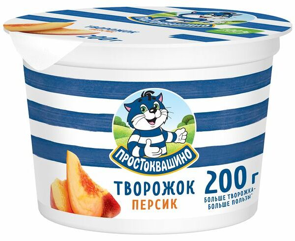 Творожок Простоквашино персик 1,9% БЗМЖ, 200г