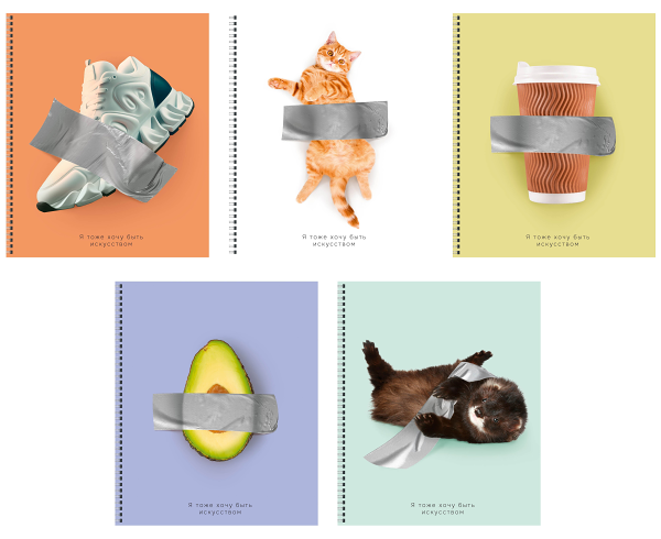 Тетрадь Listoff Настоящее искусство A5 клетка, 60 л, в ассортименте