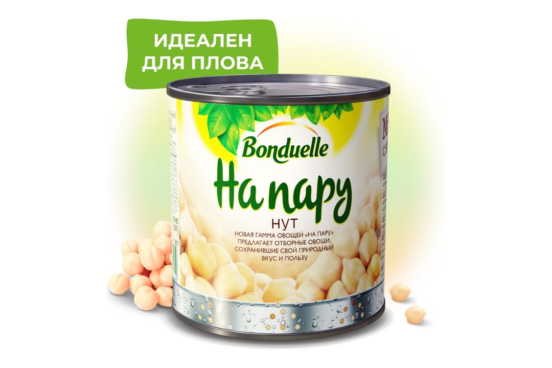 

Нут консервированный Bonduelle, на пару, 310 г