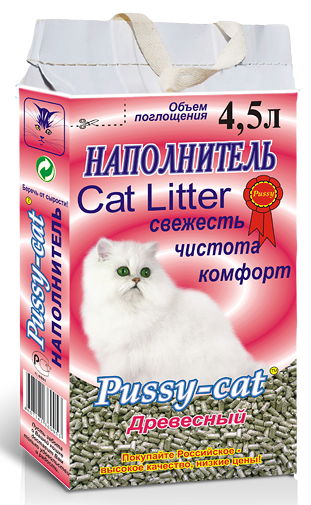 Наполнитель для кошачьего туалета, древесный, впитывающий
