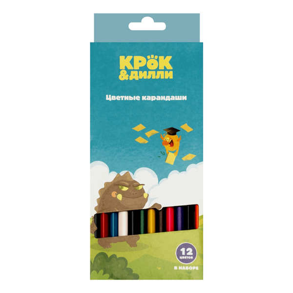 Карандаши цветные КРОК&ДИЛЛИ Nature, 12 цветов 