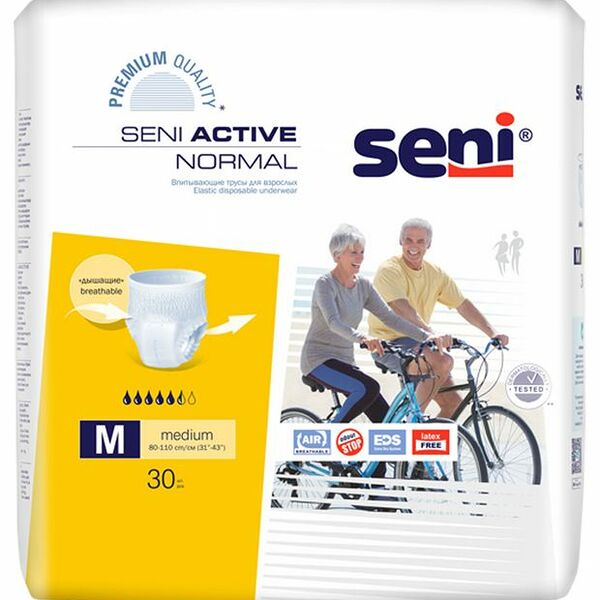 Трусы впитывающие для взрослых Seni Active Normal размер M 30 шт