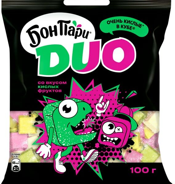 Маршмеллоу Бон Пари Очень кислые в Кубе 100г