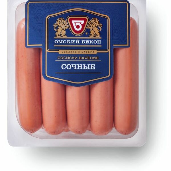 Сосиски Омский бекон Сочные, 470 г