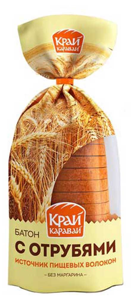 

Батон Край Каравай с отрубями в нарезке 250 г