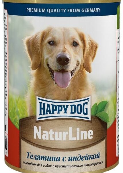 Консервы для собак Happy Dog Телятина и индейка 410 г