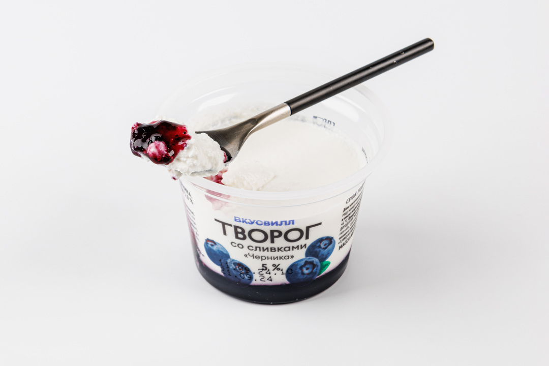 

Творог со сливками ВкусВилл "Черника" 5% 140 г