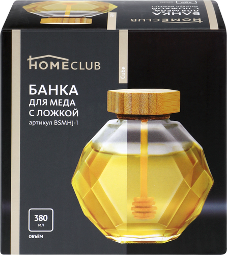 

Банка для меда Homeclub Cube стекло бамбук 380 мл арт. BSMHJ-1