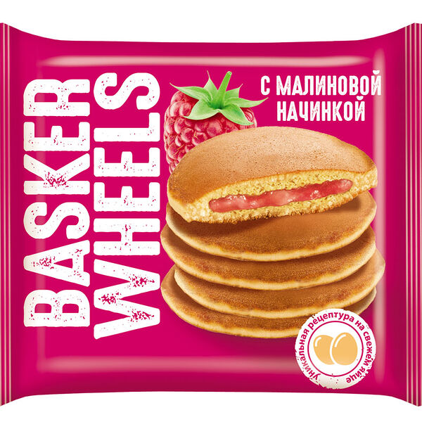 Пирожное Pancake Basker Wheels с малиновой начинкой 36 г