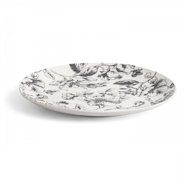 Тарелка обеденная Crystar Botanica, 24 см, фарфор, серый