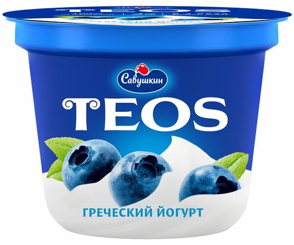 Йогурт Teos Греческий с черникой, 2% 250г