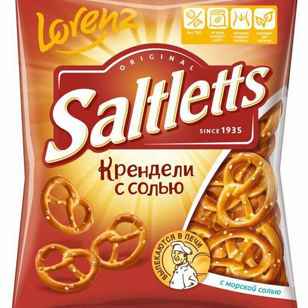 Мини-крендели Lorenz Saltletts с солью классические