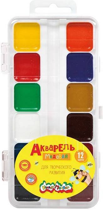 

Краски Акварель Каляка-Маляка медовая без кисточки, 12 цветов