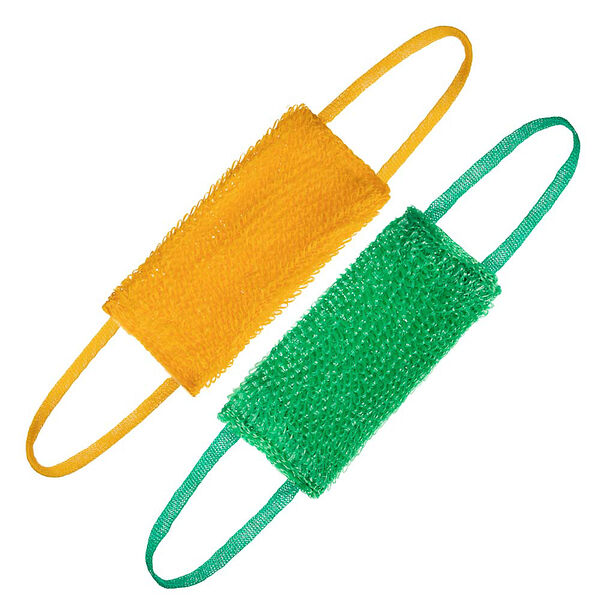 Мочалка банная с ручками массажная люкс, пп нить, 30x13x5см