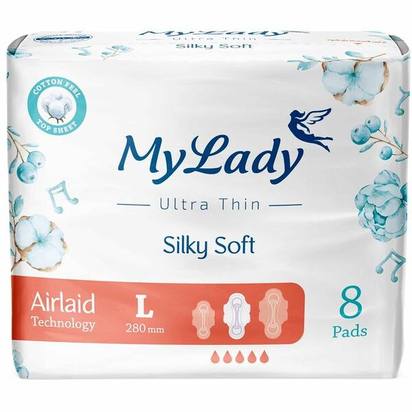 Прокладки MY LADY женские ультратонкие Silky Soft размер L 8 шт