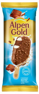 Мороженое Альпен Голд (Alpen Gold) сливочное с какао в молочном шоколаде эскимо БЗМЖ 58 г
