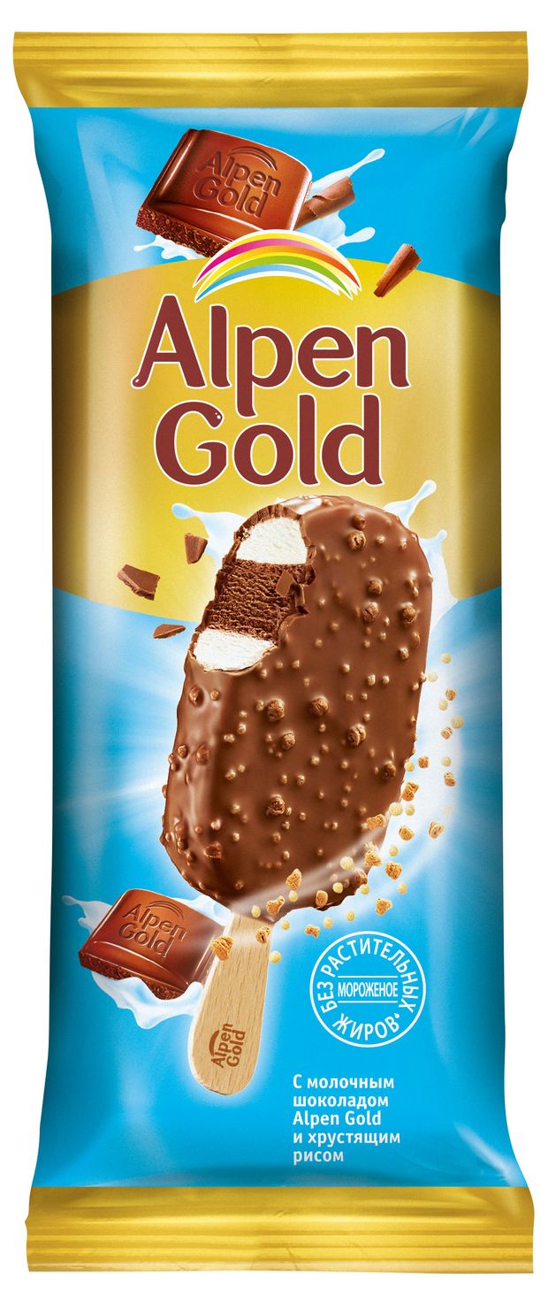

Мороженое Alpen Gold эскимо с молочным шоколадом и хрустящими кусочками 58 г