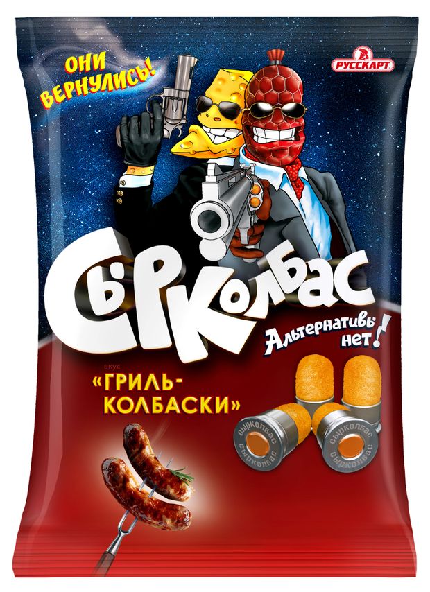 

Снеки кукурузные Сырколбас Колбаски гриль 100 г