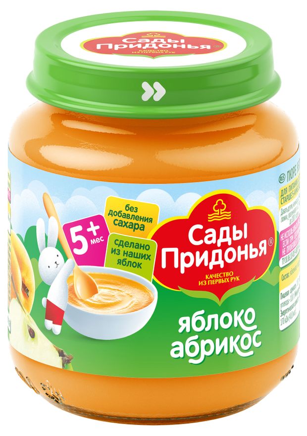 

Пюре Сады Придонья Яблоко, абрикос с 5 месяцев 120 г