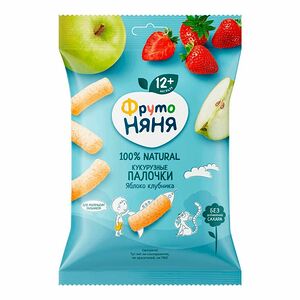 Палочки кукурузные Фруто няня яблоко-клубника