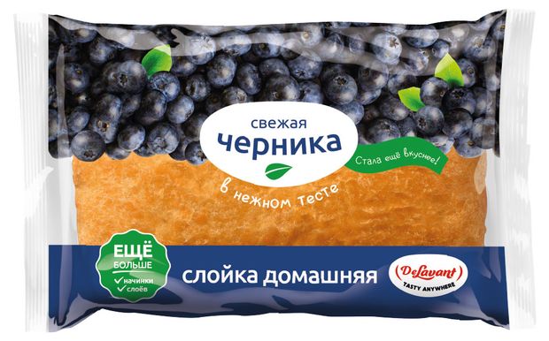 

Слойка со сладкой начинкой DeLavant свежая черника 75 г
