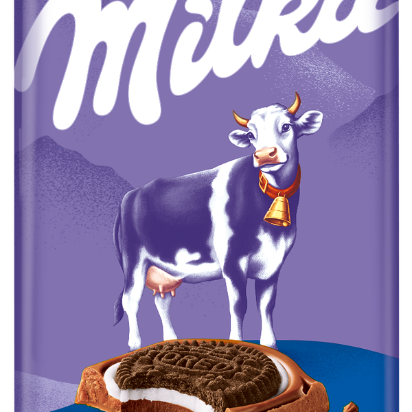 Шоколад молочный Milka с круглым печеньем Oreo с начинкой со вкусом ванили, 92г