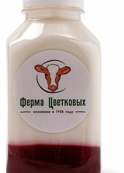 Йогурт питьевой ФЕРМА ЦВЕТКОВЫХ с вишневым джемом 2,5-10% без змж