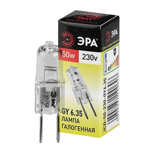Лампа галогенная ЭРА, GY6.35, 50W, 230V