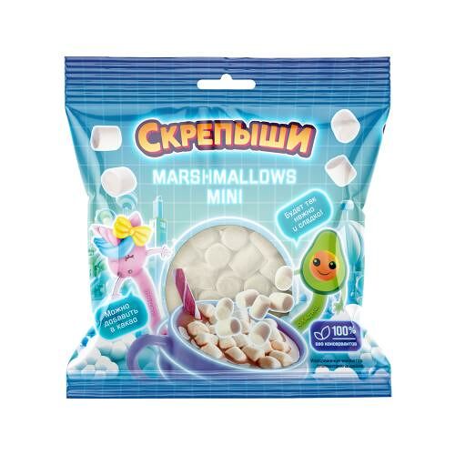 Маршмеллоу Скрепыши мини со вкусом пломбира 85 г