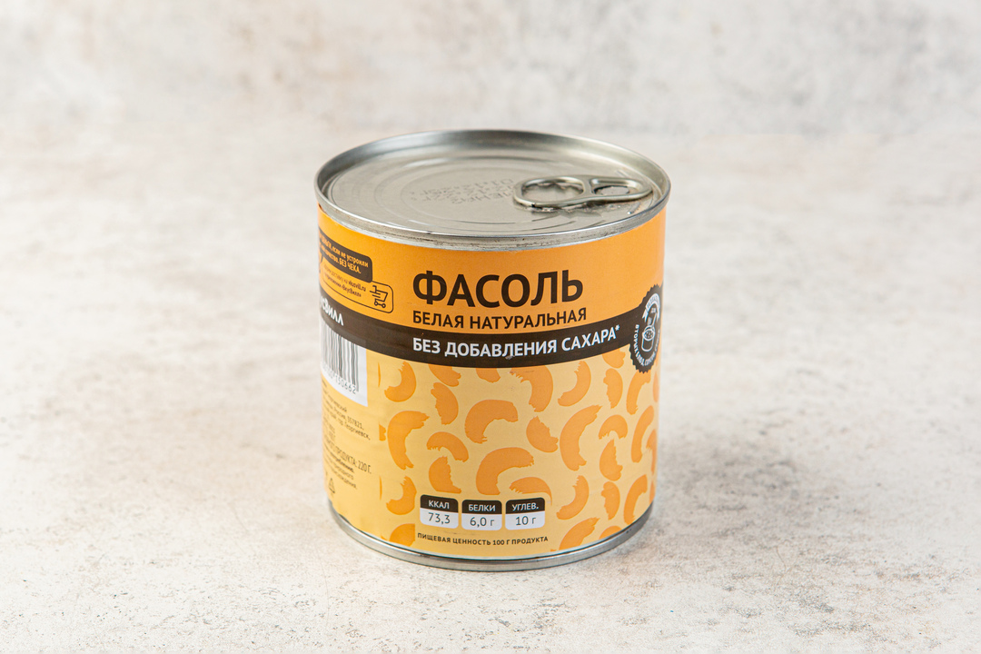 

Фасоль белая натуральная без доб. сахара, 400г