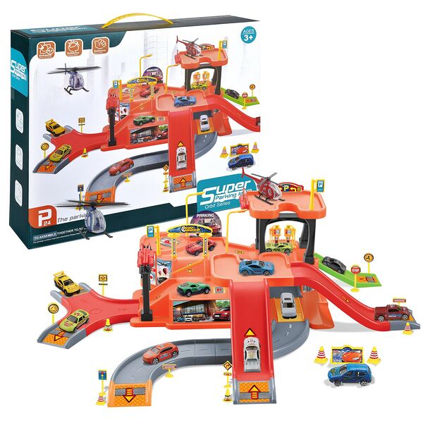 Парковка в наборе с металлическими машинками