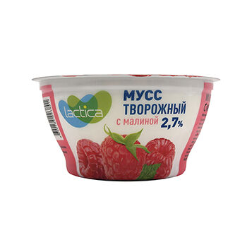 Мусс творожный Lactica с малиной 2.7% 115г