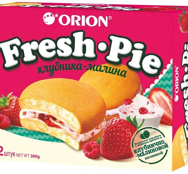 Пирожное Orion Fresh Pie с клубнично-малиновой начинкой 300г