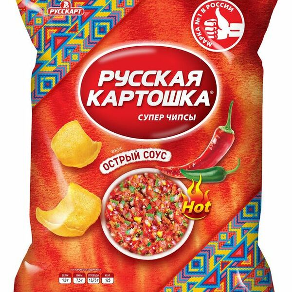 Чипсы Русская картошка картофельные Острый соус, 105 г