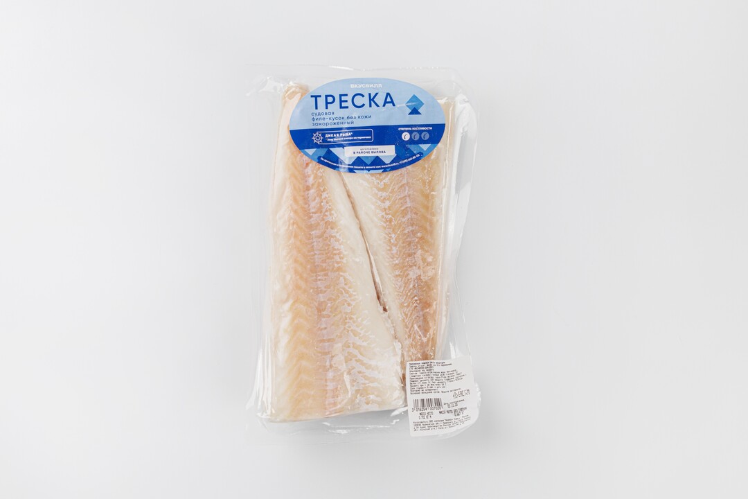 

Треска филе кусок без кожи судовая ВкусВилл заморозка вес