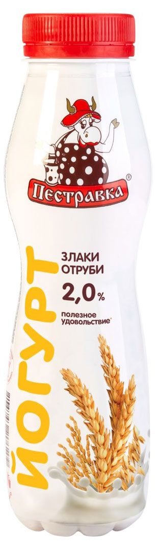

Йогурт питьевой Пестравка со злаками и отрубями 2% без змж 270 г