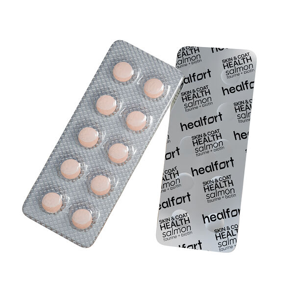 Здоровье кожи и шерсти витамины Healfort со вкусом лосося для кошек 10 таб.