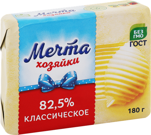 

Спред растительно-жировой МЕЧТА ХОЗЯЙКИ Классическое 82,5%, без змж, 180г