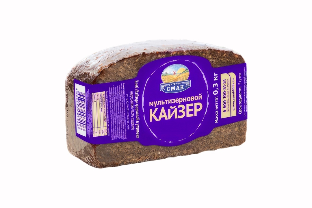 

Хлеб Смак Кайзер ржано-пшеничный бездрожжевой мультизлаковый с семенами льна половинка в нарезке 300 г