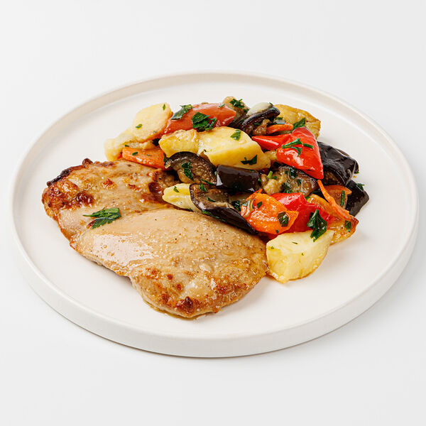Куриное бедро запеченное с овощами гриль, Халяль, 250г