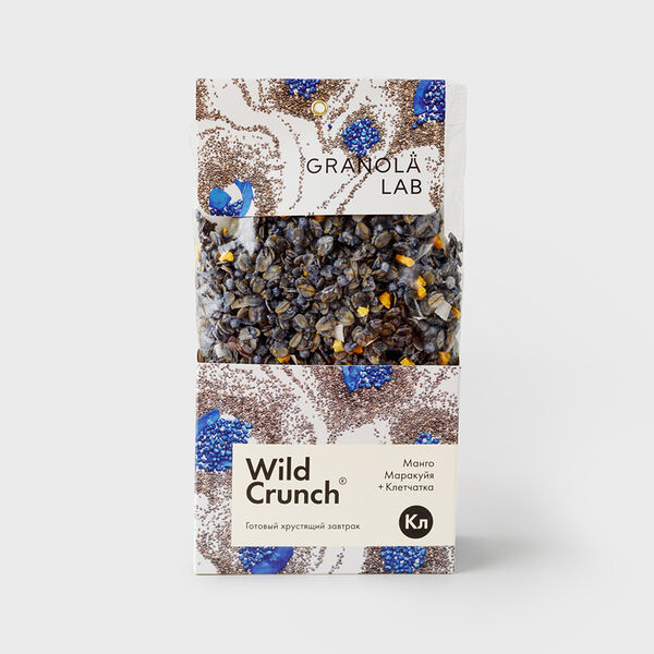 Гранола Granola Lab Wild Crunch манго,маракуйя+клетчатка с голубой матчей 260г