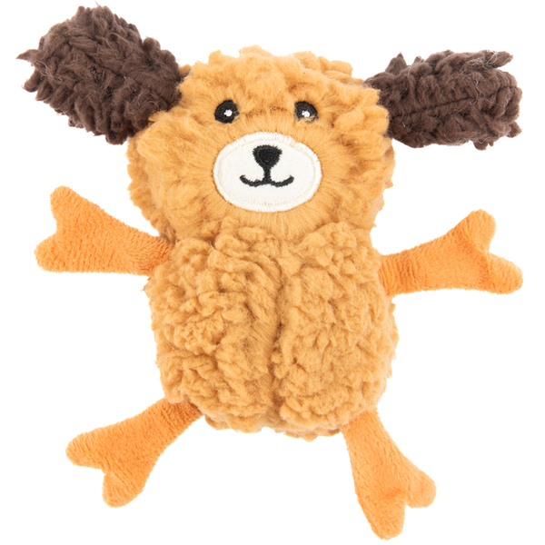 AROMADOG Игрушка для собак Собачка кругляш, с пищалкой, рыжая 14 см