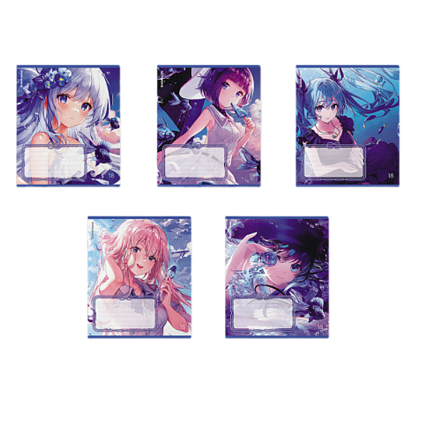 Тетрадь ERICHKRAUSE Kawaii Whale, 18 листов, клетка,1шт в ассортименте