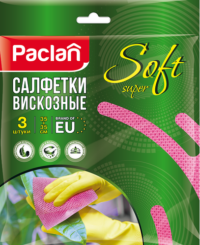 Салфетки для сухой и влажной уборки Paclan Soft универсальные 