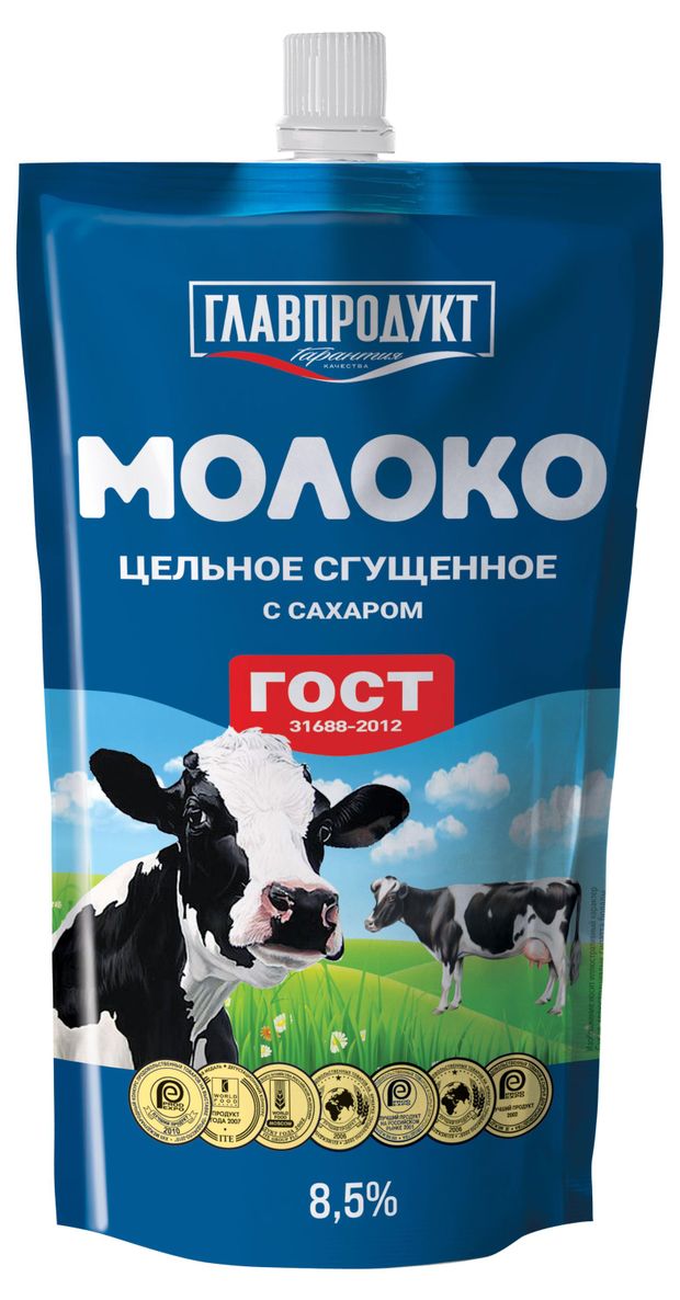 

Молоко сгущенное Главпродукт цельное с сахаром 8,5%, без змж