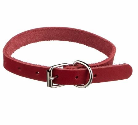 Ошейник для собак АРКОН о14/1кр/35676 14/1, кожаный красный, один слой кожи, размер 22-29смx14мм