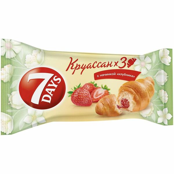 Круассан 7 Days клубника, 195г