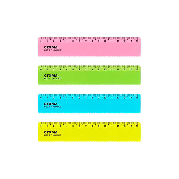 Линейка 15 см с волнистым краем НЕОН ассорти (100 шт в упаковке)